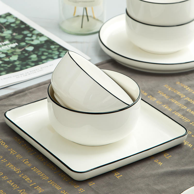 American household tableware always eat thickening ceramic disc large square plate plate surface soup bowl creative fuels the tableware