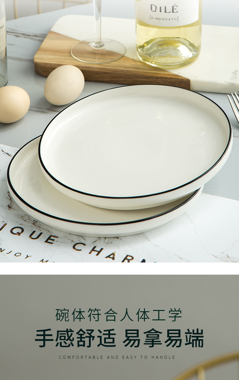 American household tableware always eat thickening ceramic disc large square plate plate surface soup bowl creative fuels the tableware