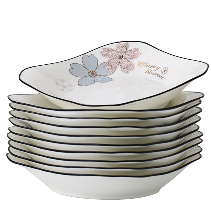 The Home plate thickening ceramic dishes in com.lowagie.text.paragraph four square plate 4 # 6 disc set deep dish soup dish dishes