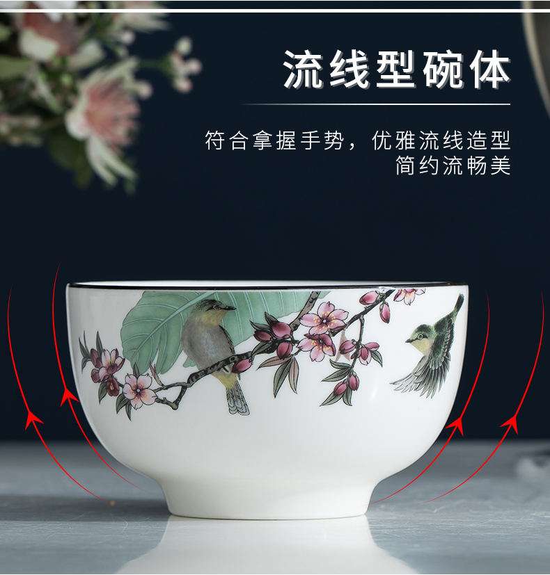 Ceramics thickening eat bread and butter of household of Chinese style effectively prevent steamed dishes is not easy to hot bowls suit 10 wear a plate