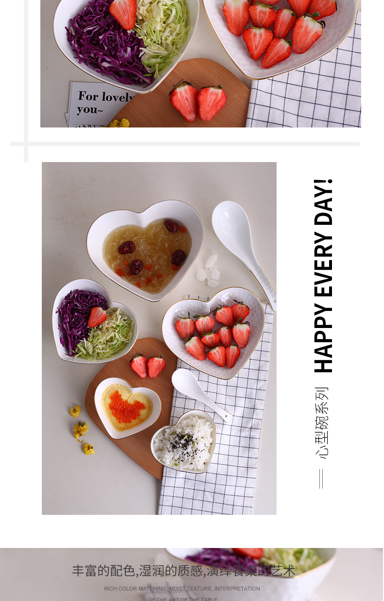 Ceramic bowls snack bowl of salad bowl the nice heart ipads express young girl heart at irregular creative dishes