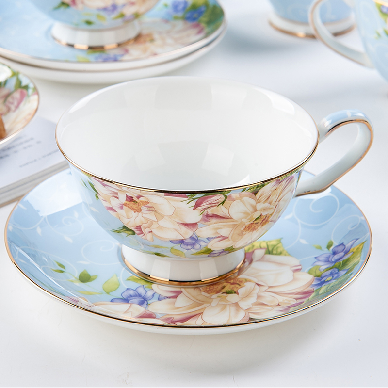 Coffee cup English elegant tea cups and saucers suit small European - style key-2 luxury afternoon ins wind ceramic household garland cup