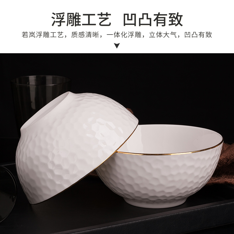 If haze 60 head dishes suit European up phnom penh embossment tableware household bowls of ipads plate of wedding gift sets
