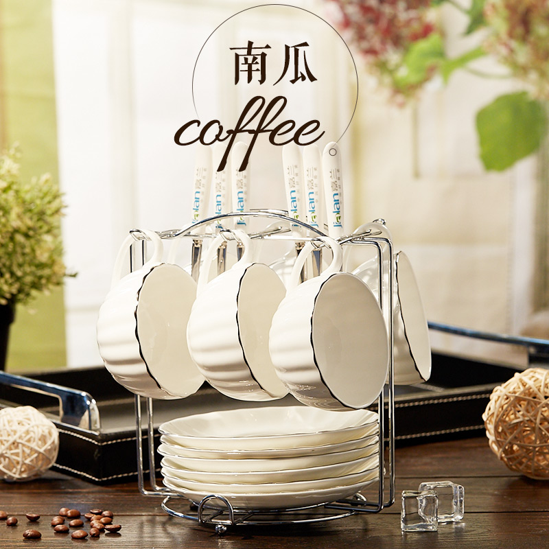 Creative ipads China coffee cups and saucers suit six European - style platinum edge afternoon tea coffee cup set kit