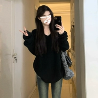 Модный свитер, лонгслив, в западном стиле, свободный крой