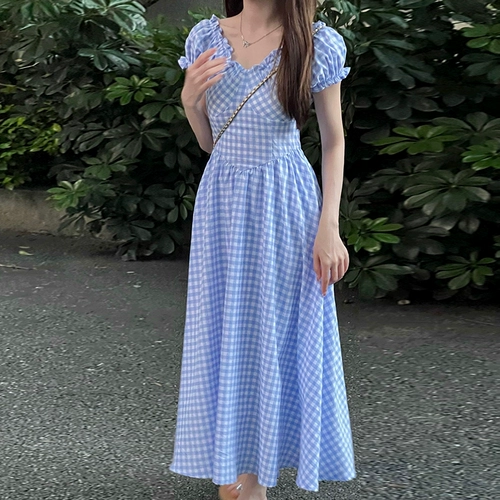 Желтый летний синий цветной корсет, длинная длинная юбка, V-образный вырез, А-силуэт, яркий броский стиль, изысканный стиль