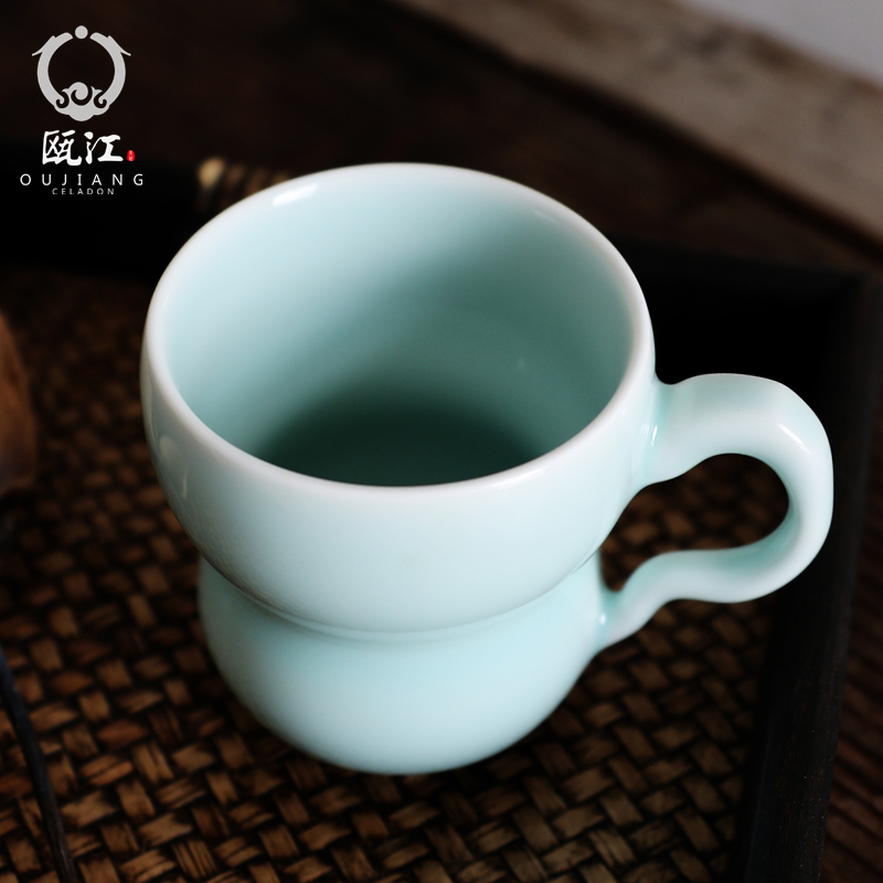 Oujiang longquan celadon teacup household creative lovely gourd China cups Chinese contracted keller gifts gifts