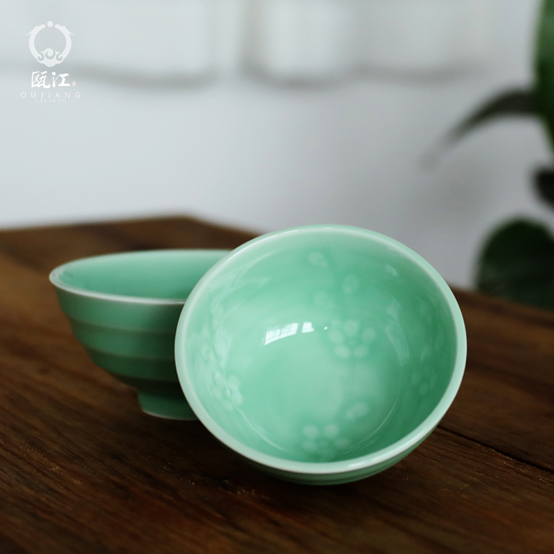 Oujiang longquan celadon bowls of Chinese style household small bowl of rice bowl bowl ceramic dessert spring scenery garden tableware