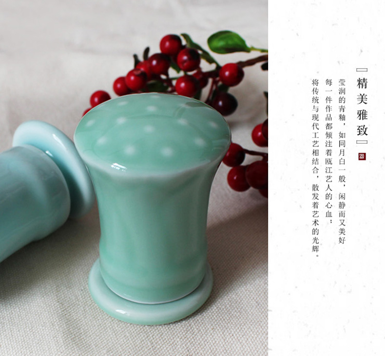 Oujiang longquan celadon toothpicks extinguishers contracted restaurant ceramic toothpick toothpick cup pot hotel household toothpick box table