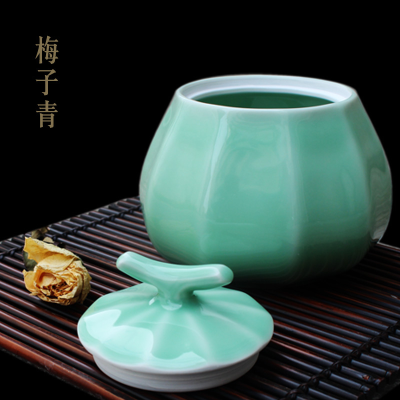 Oujiang longquan celadon caddy fixings general household fine porcelain storage tanks creative pumpkin jar furnishing articles gifts