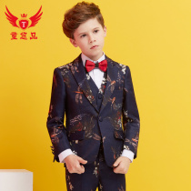 Boy suit Boy catwalk piano performance suit Small suit Flower girl dress Male printed childrens suit suit summer