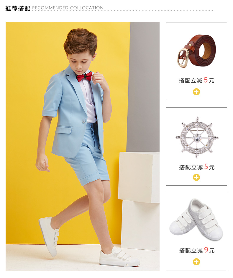Chàng trai ăn mặc mùa hè vest phù hợp với Hàn Quốc phiên bản của sàn catwalk trang phục trong cậu bé lớn hoa cô gái ăn mặc nam trẻ em nhỏ phù hợp với shop quần áo trẻ em