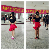 New summer childrens Latin dance practice suit girl performance competition clothing short-sleeved childrens girl dance skirt