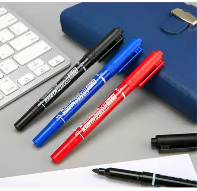 Love oily double-headed small marker black thick-headed mike pen hook line pen waterproof and not easy to fade strange pen