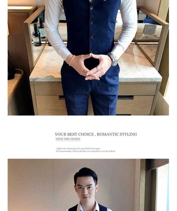 Quần áo nam nam đẹp nhất phù hợp với vest vest ba mảnh phiên bản Hàn Quốc của chú rể váy cưới anh em đẹp trai quần dài nam