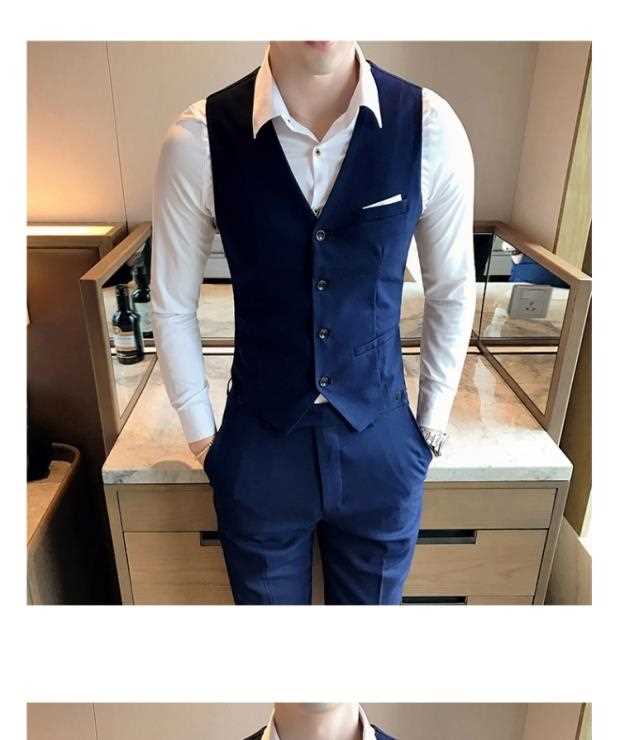 Quần áo nam nam đẹp nhất phù hợp với vest vest ba mảnh phiên bản Hàn Quốc của chú rể váy cưới anh em đẹp trai quần dài nam