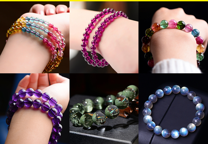 Jeyoo Jingyou tourmaline xanh ma tím vòng đeo tay garnet Hỗ trợ bảy ngày không có lý do để trở lại - Vòng đeo tay Clasp vòng vàng tây nữ