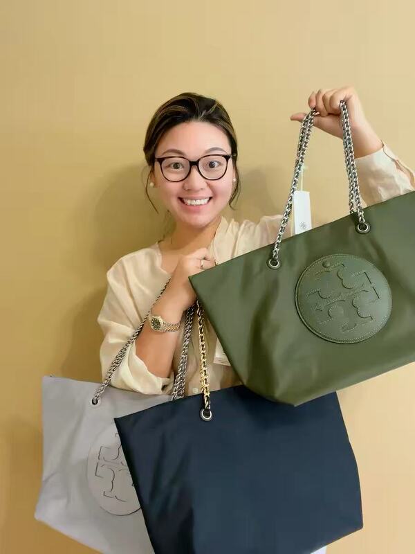 Wendy American Genuine New Model Retail Price Store Tory Burch Shoulder Bag Ella Nylon Bag Chain Tote Bag