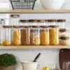 Sample room custom home kitchen countertop decoration Various styles suitable for storage cans Pasta coffee beans glass cans
