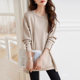 Simple style design mid-length top 2023 spring and autumn new fashion casual texture button round neck sweatshirt for women