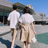 Парная одежда для влюбленных, летняя одежда, юбка, платье, трендовый комплект, футболка, коллекция 2023, французский стиль