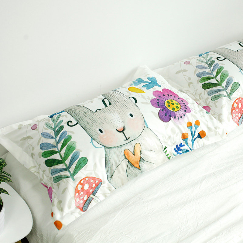 MZao Short Plush Winter Warm Pillow Headgear Han Style Cartoon Pillow Cover Student Universal Pillow Cover 48x74