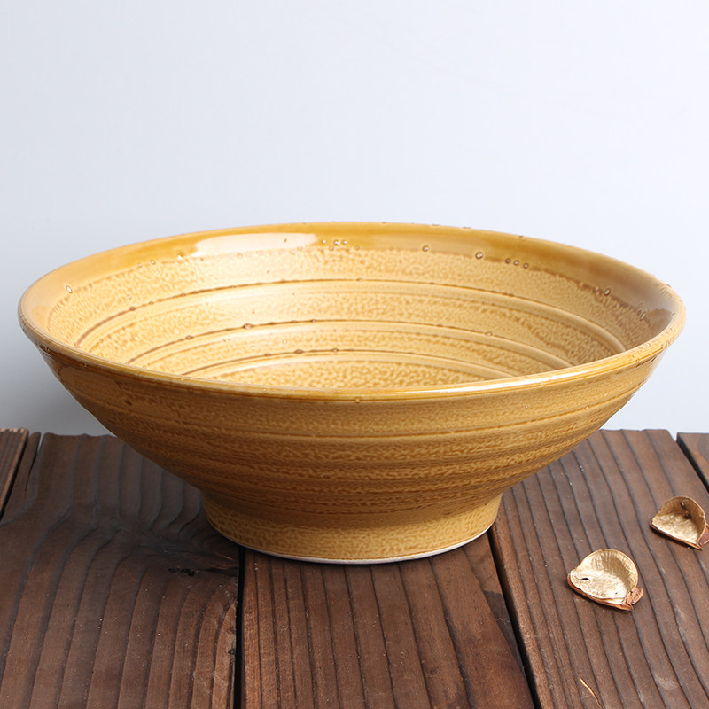 Retro Ceramics Large Bowl Creative Big Number Soup Bowl Home Earth Pottery Noodle Bowl and TV Drama Props Rice Bowls Chinese Lanoodle Bowl