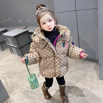 Girls' padded clothes winter 2022 new thickened foreign style baby girl's cotton-padded jacket winter clothes children's clothing winter cotton-padded jacket