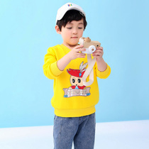 Bear childrens clothing boys plus velvet clothes spring and autumn fashion new small childrens baby bottoming coat childrens winter