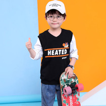 Boy V-collar vest bear childrens clothing boys spring and autumn childrens Korean fashion horse clip childrens coat