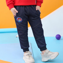 Boy plus velvet jeans boys autumn and winter clothes new small childrens trousers children Korean elastic soft pants
