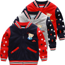 Boy jacket handsome for spring and autumn fitted with new small bear childrens double baseball clothes baby boy jacket casual jacket
