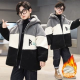 Демисезонная утепленная куртка для мальчиков, бархатный детский зимний свитер, подходит для подростков