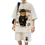 Playboy, мужской летний шелковый комплект, шорты, подходит для подростков, короткий рукав