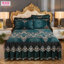 European crystal velvet quilted lace chuang qun shi bedspread single thick warm double Simmons mattress cover (1 8 meters