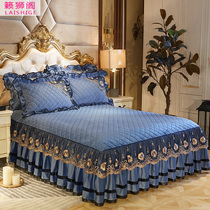 Korean Princess Crystal velvet cotton bedspread single piece 2 meters Simmons bed cover non-slip sheet bed skirt 1 5 1 8 meters