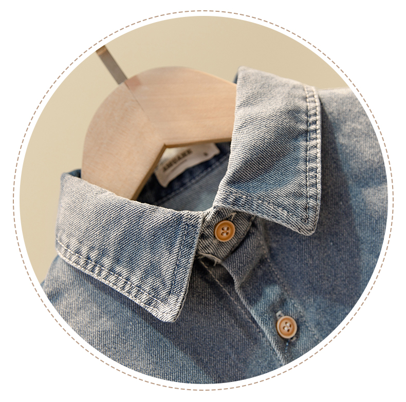 Áo sơ mi nam mỏng tay dài 2019 mùa thu trẻ em sơ mi denim Hàn Quốc áo sơ mi nam 5 tuổi thủy triều - Áo sơ mi áo sơ mi trẻ em nữ đẹp