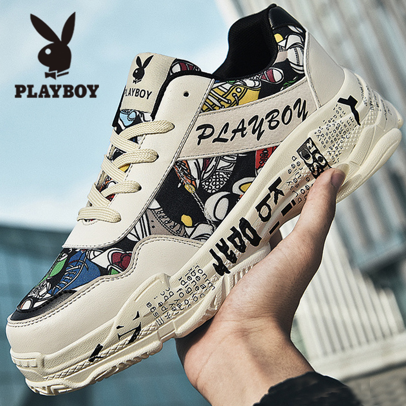 Playboy men's shoes winter trendy shoes 2022 new sports casual shoes increase the trend of all-match ins dad shoes