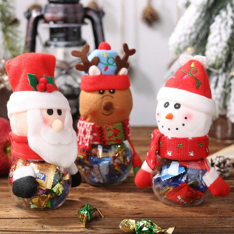 Christmas Decorations Candy Pot Creative Children Gift Boxes Seniors Snowman Plastic Containing Jars Christmas Supplies