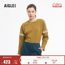 AIGLE Aigao BORBON female shoulder sleeve style long sleeve comfortable and soft outdoor sports simple T-shirt