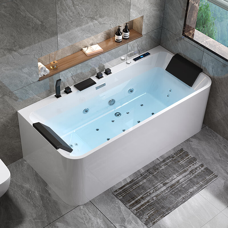 Acrylic Freestanding Small-Sized Household/Hotel Adult Smart Thermostatic Surfing Massage Seamless Integrated Bathtub Acrylic Freestanding Small-Sized Household/Hotel Adult Smart Thermostatic Surfing Massage Seamless Integrated Bathtub
