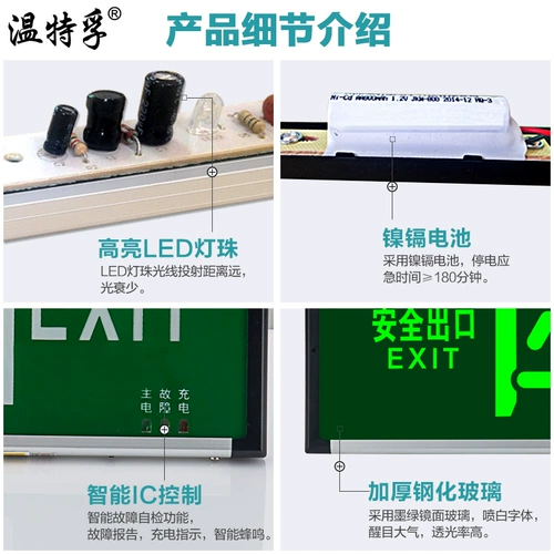 Светодиодная пожарная индикаторная лампа, безопасный знак эвакуации, штекер