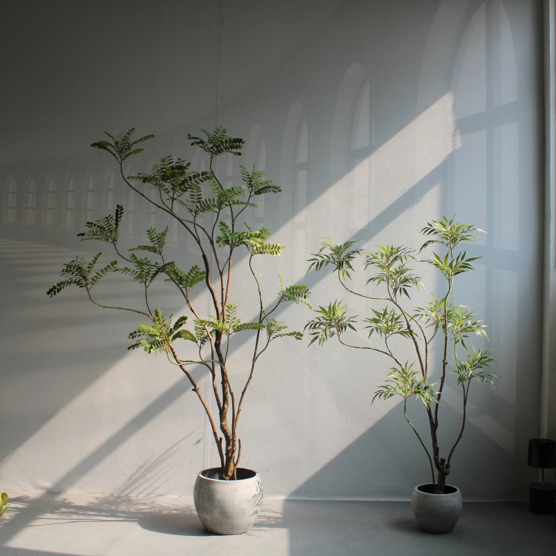 Top Ten Benefits of High-End Artificial Green Plants: Leaf under Bead, Living Room Potted Plants, Shop Window, Floor-Standing Zen-Style Decoration