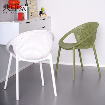 Dining Chair for Home Use, Plastic Chair with Backrest, Modern Minimalist Stackable Leisure Chair, Light Luxury Dining Room and Cafe Dining Table Chair