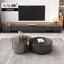 Light luxury Rock Board coffee table TV cabinet combination small apartment living room modern simple multifunctional creative round coffee table table