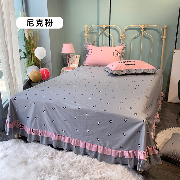 Khăn trải giường bằng vải ren, bông xù, một mảnh, cô bé xinh xắn dễ thương, giường hai mét, giường đôi 2 + 2.2 - Khăn trải giường ga giường