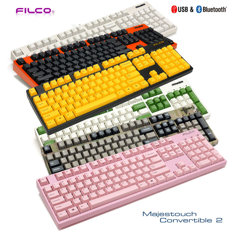 Filco Master Ninja Ii 104 Cherry Switch Mechanical Keyboard Dual-Mode Bluetooth Pink Cheese Green