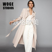 Vogel Anh R thương hiệu mùa thu / mùa đông dây đeo mới thả ba acetate sợi strapped cô gái thanh lịch áo khoác rãnh