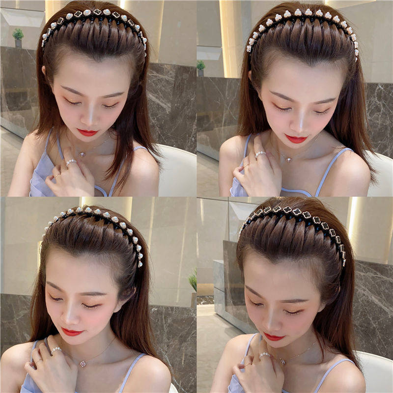 2 push-shaped hair hoops female fairy Qisen Department does not hurt hair wearing summer Internet celebrity bangs broken hair headband