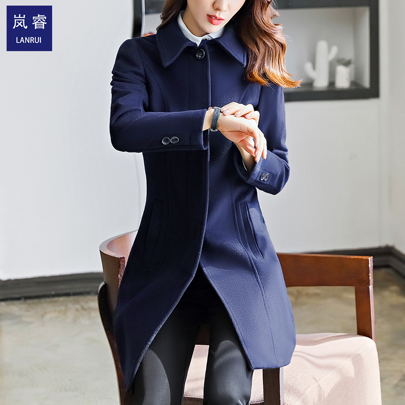 con trai áo cô gái trung dài là những gì Hàn Quốc phiên bản mặc chuyên nghiệp 4S áo bán xe len dày mùa đông quần áo làm việc mới